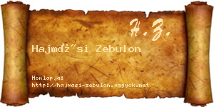 Hajmási Zebulon névjegykártya